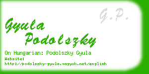 gyula podolszky business card